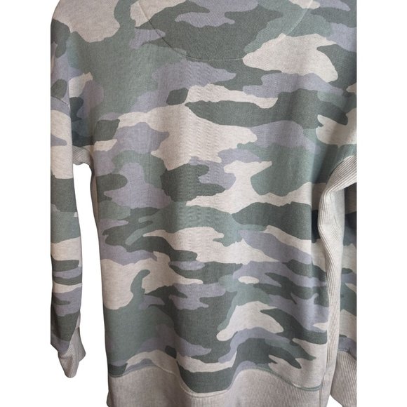 Aerie Women's Good Vibes Oversized Side Slit Casual Sweatshirt in Gray Camo SzXS - Picture 6 of 11